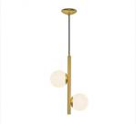 784/2 Pendente Double Dourado Ono e vidro leitoso - Spotline