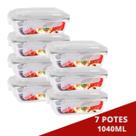 7UNI Pote Hermético 1040ML Marmita Vidro 4 Travas