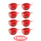 8 Açucareiros Premium Vermelho com Colher UZ