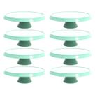 8 Bases Porta Bolos Verde Menta 30cm com Pé Bubble Crippa Suporte Tortas Doces Docerias Confeitaria