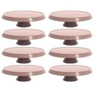 8 Boleiras com Pé Amêndoa Tortas Doces 30cm Bubble Crippa Suporte Mesa Evento