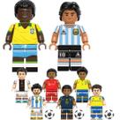 8 BONECOS MINIFIGURES JOGADOR DE FUTEBOL LENDÁRIO DO MUNDO Pelé Maradona Cristiano Ronaldo e mais Presente educativo Blocos Montar Lets Go 88pçs PL