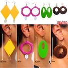 8 brincos Kit com 4 pares de brincos feminino em diversos tamanhos e cores