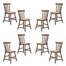 8 Cadeiras Colonial Soft Estofada Imbuia