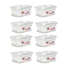 8 Caixa Retangular Gourmet C/ Travas Transparente 750ml 8 Caixa Retangular Gourmet C/ Travas Transparente 750ml