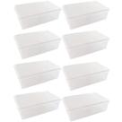 8 Caixas Organizadoras Plásticas 3,5L Tampa Hermética Retangular Plasvale