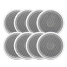 8 Caixas Som Ambiente Arandela Redonda Gesso 5 Pol Embutir