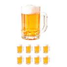8 caneca de chopp cerveja bebida vidro resistente 400ml