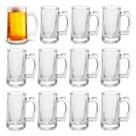 8 Canecas De Chopp 380ml Cerveja De Vidro Kit Copos Transparentes Cozinha Bar - Mimo Style