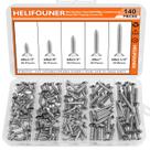 8 Conjunto de parafusos de madeira autorroscantes Phillips Countersunk Head 140 unidades