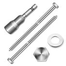 (8 conjuntos) Lag Bolts Marysino em aço inoxidável 3/8 x 15 cm de madeira (8 conjuntos) Lag Bolts Marysino em aço inoxidável 3/8 x 15 cm de madeira