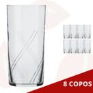 8 Copo de Vidro Brisa 300ML Nadir Transparente Suco Água 8 Copo de Vidro Brisa 300ML Nadir Transparente Suco Água