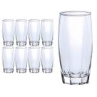 8 Copos de Vidro 370ml Florence Transparente Suco Agua