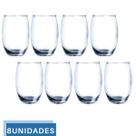 8 Copos Vidro Duravel Transparente Redondo 465ml Aruba Nadir