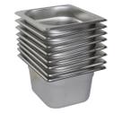 8 Cubas Gastronômica Buffet GN 1/6 150mm Aço Inox Sem Alça