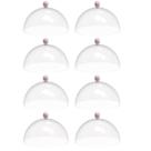 8 Cúpulas Plástico 25cm Bolos Tortas Doces Pratos Rosa Himalaia Bubble Crippa