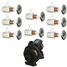 8 Dispositivo de Hidromassagem Inox + Bomba Sodramar Piscina