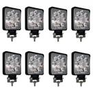 8 FAROL DE LED AUXILIAR QUADRADO 27W 9 LEDS TROLLER OFF-ROAD CARRO 4x4 LE-6711 -1012