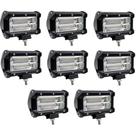 8 farol de milha led 10~30v 6000k 6480lm 72w 24 leds x 3w vpl-7343 -1005
