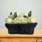 8 Hastes de Rosa Branca Artificial para Decoração de Ambientes Internos Modernos e Sofisticados - DE2423