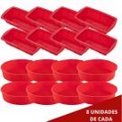 8 Jogo Bolo Forma Redonda e Forma Para Pães Silicone Sortida