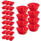 8 Jogo Formas Silicone Espiral 23,5cm e 6 Cupcake Sortida