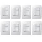 8 Kit Interruptor C/ Placa 3m Simples Branco 250v Pialplus