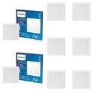 8 Luminária Plafon Led 24w Sobrepor Philips 4000k 30x30 Biv