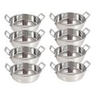 8 mini panelinha caçarola inox luxe p/ servir c/ alça m2