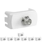 8 Módulo Soquete Coaxial Para Antena Tv Schneider Miluz - Branco