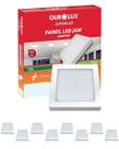 8 Painel Led Ourolux Sobrepor 24w Biv 2700k Quadrado