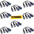 8 Pares - Conector Vídeo Balun Para Câmeras AHD CVI HDTVI