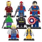 8 peças de minibonecos da Marvel Avengers Super Hero Comic D