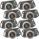8 Peças - Roldana Inferior DT01 de 32mm Para Porta De Correr Guarda Roupa 40 Kilos