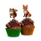 8 Picks Tags Topo Decoração Doces Festa Animais da Floresta