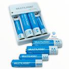 8 Pilha Recarregável Aa e Aaa + Carregador Rápido Bivolt