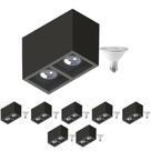 8 Plafon Sobrepr Recuo PAR30 + 2 Lâmpada LED 10W 6500K E27