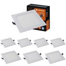 8 Plafons Led De Embutir Quadrado Bivolt 12w 6500k Ledvance
