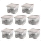 8 Pote Para Alimentos Transparente Prisma 850ml Com Tampa 8 Pote Para Alimentos Transparente Prisma 850ml Com Tampa