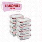 8 Potes Canelado Tampa Forte Hermetico 1040ml Forno/Airfryer 8 Potes Canelado Tampa Forte Hermetico 1040ml Forno/Airfryer