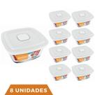 8 Potes De Vidro Facilita Vap Quadrado Com Tampa 1L Marinex 8 Potes De Vidro Facilita Vap Quadrado Com Tampa 1L Marinex