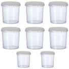 8 Potes Para Alimentos 500ML Transparente Com Tampa 11x9,5Cm