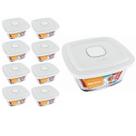 8 Potes Vidro Facilita Vap Quadrado Com Tampa 2L Marinex