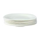 8 Pratos Raso Sobremesa Vidro Opalino Branco Mesa Posta 20cm