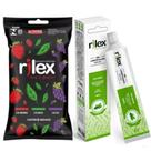 8 Preservativo Camisinha Rilex mix De Frutas morango menta uva + gel lubrificante menta 50g
