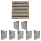 8 Protetores Plástico Ventilador Com Filtro 150mm Cinza