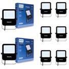 8 Refletor Led 10w Philips 6500k Fria Bivolt Alumínio IP65
