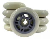 8 Rodas HD Inline Para Patins Roller 80mm Branca Cinza Urbano Passeio
