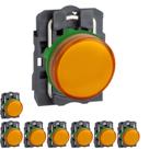 8 Sinalizador Plástico 22mm 250V Lâmpada Amarelo Para Lâmpada Ba9s Schneider