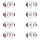 8 Spot Downlight Mini Duplo Led Embutir Corredor 3000k Bet57